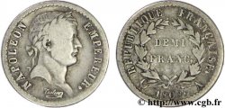 Demi-franc Napoléon Ier tête laurée, République française 1808 Paris F./