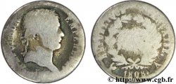 Demi-franc Napoléon Ier tête laurée, République française 1808 Paris F./