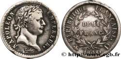 Demi-franc Napoléon Ier tête laurée, République française, buste fin 1808 Lyon F./
