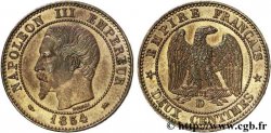 Deux centimes Napoléon III, tête nue, grand D et petit lion 1854 Lyon F.107/13