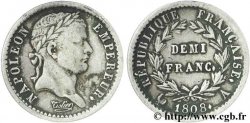 Demi-franc Napoléon Ier tête laurée, République française 1808 Paris F./
