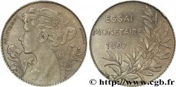 Essai monétaire Br, le Printemps, module de 5 centimes, avec poinçon sur la tranche 1897  VG.4296  EBC58