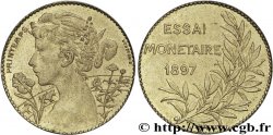 Essai monétaire Br-Al, le Printemps, module de 5 centimes, sans poinçon sur la tranche 1897  VG.4297  AU58