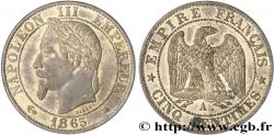 Cinq centimes Napoléon III, tête laurée 1865 Paris F.117/14