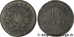 10 cent. Anvers au double L, frappe de l’arsenal de la marine 1814  Anvers F.130D/1 var. VF30