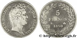 5 francs type Tiolier sans le I, tranche en creux 1830 Rouen F.313/2