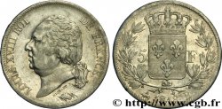 5 francs Louis XVIII, tête nue 1818 Rouen F.309/29