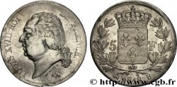 5 francs Louis XVIII, tête nue 1818 Rouen F.309/29