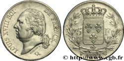 5 francs Louis XVIII, tête nue 1822 Lille F.309/75