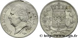 5 francs Louis XVIII, tête nue 1822 Lille F.309/75