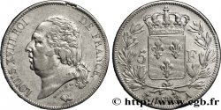 5 francs Louis XVIII, tête nue 1823 Paris F.309/74