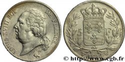 5 francs Louis XVIII, tête nue 1824 Lille F.309/96