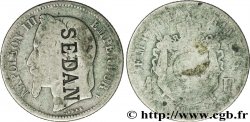 1 franc Napoléon III, tête laurée, contremarqué SEDAN 1866 Paris F.215/3 var. B8