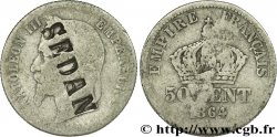 50 centimes Napoléon III, tête laurée, contremarqué SEDAN 1864 Paris F.188/2