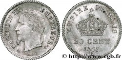 20 centimes Napoléon III, tête laurée, grand module 1867 Paris F.150/1