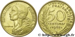 50 centimes Marianne, col à 4 plis 1962 Paris F.197/3