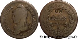 Un décime Dupré, modification du 2 décimes 1797 Paris F.127/4