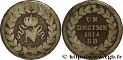 Un décime à l’N couronnée 1814 Strasbourg F.131/4