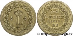 Un décime à l’L couronnée 1814 Strasbourg F.132/1