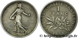 1 franc Semeuse, flan mat, vieil argent 1898 Paris F.217/2