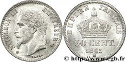 50 centimes Napoléon III, tête laurée 1865 Strasbourg F.188/7 SUP61