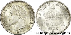 50 centimes Napoléon III, tête laurée 1866 Strasbourg F.188/10