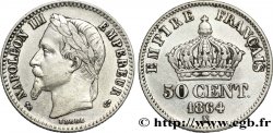 50 centimes Napoléon III, tête laurée 1864 Bordeaux F.188/4
