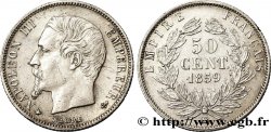 50 centimes Napoléon III, tête nue 1859 Strasbourg F.187/11 SUP58