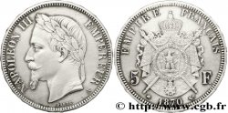 5 francs Napoléon III, tête laurée 1870 Paris F.331/17