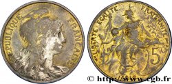 5 centimes Daniel-Dupuis, doré et argenté 1916 F.119/29 var.