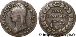 Cinq centimes Dupré, grand module 1799 Lille F.115/76 TB28
