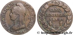 Cinq centimes Dupré, grand module 1800 Strasbourg F.115/74