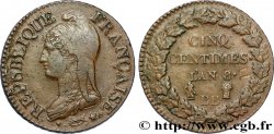 Cinq centimes Dupré, grand module 1800 Strasbourg F.115/117
