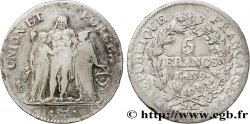 5 francs Union et Force, Union serré, avec glands intérieurs et gland extérieur 1801 Bordeaux F.288/66
