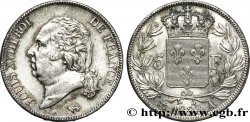 5 francs Louis XVIII, tête nue 1823 Paris F.309/76