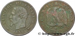 Deux centimes Napoléon III, tête nue 1855 Lyon F.107/31