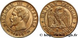Cinq centimes Napoléon III, tête nue 1856 Rouen F.116/31