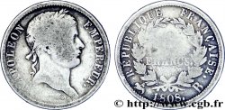 2 francs Napoléon Ier tête laurée, République française 1808 Rouen F.254/5