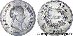Quart (de franc) Napoléon Empereur, Calendrier grégorien 1806 Paris F.159/1
