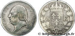 5 francs Louis XVIII, tête nue 1818 Rouen F.309/29