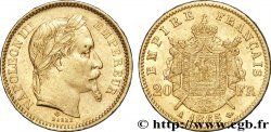 20 francs or Napoléon III, tête laurée 1865 Paris F.532/11