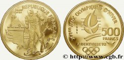 Belle Épreuve Or 500 francs - Albertville, ski de fond/Château des ducs de Savoie (Chambéry) 1991 Paris F./