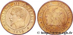 Un centime Napoléon III, tête nue 1854 Bordeaux F.102/13