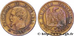 Un centime Napoléon III, tête nue, différent ancre 1855 Lille F.102/24