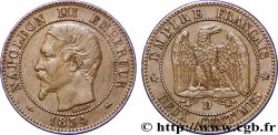 Deux centimes Napoléon III, tête nue, grand D et petit lion 1854 Lyon F.107/13