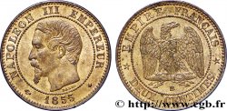 Deux centimes Napoléon III, tête nue 1855 Strasbourg F.107/24 SUP60