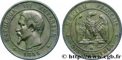 Dix centimes Napoléon III, tête nue, différent ancre 1855 Strasbourg F.133/23