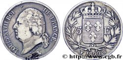5 francs Louis XVIII, tête nue 1822 Lille F.309/75