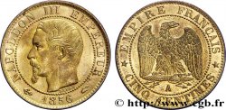 Cinq centimes Napoléon III, tête nue 1856 Paris F.116/30