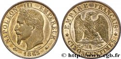 Cinq centimes Napoléon III, tête laurée 1865 Paris F.117/14